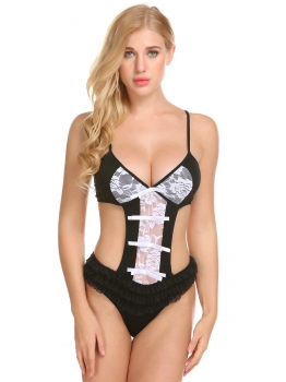 Black Women Sexy Lingerie Spaghetti Strap Backless Cut Out One Piece Bodysuit, Multicolor
Black Women Sexy Lingerie Spaghetti Strap Backless Cut Out One Piece Bodysuit, Multicolor