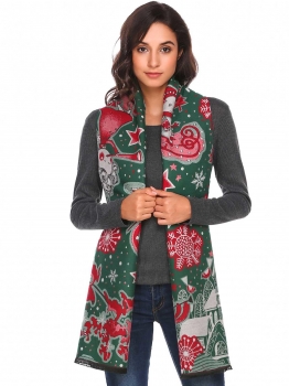 Green Christmas Print Tassel Shawl Wrap Neck Stole Long Blanket Scarf, Multicolor
Green Christmas Print Tassel Shawl Wrap Neck Stole Long Blanket Scarf, Multicolor