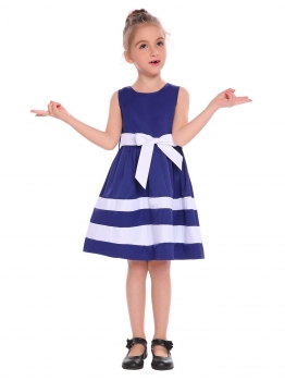 Royal Blue Kids Girl O-Neck Sleeveless Cute Contrast Color A-Line Dress, Multicolor
Royal Blue Kids Girl O-Neck Sleeveless Cute Contrast Color A-Line Dress, Multicolor