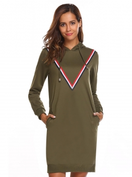 Army green Women Casual Drawstring Hooded Thread Hem and Cuffs Loose Pocket Hoodie Dress, Multicolor
Army green Women Casual Drawstring Hooded Thread Hem and Cuffs Loose Pocket Hoodie Dress, Multicolor