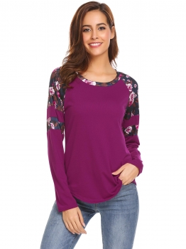 Purple Women Casual O-Neck Long Sleeve Patchwork Regular Fit Sexy Blouse T-shirt Tops, Multicolor
Purple Women Casual O-Neck Long Sleeve Patchwork Regular Fit Sexy Blouse T-shirt Tops, Multicolor