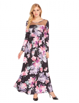 Black Long Sleeve Mesh Patchwork Floral Empire Waist Maxi Casual Dress, Multicolor
Black Long Sleeve Mesh Patchwork Floral Empire Waist Maxi Casual Dress, Multicolor