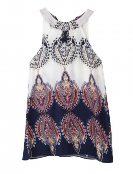 Mix color Loose Print O-neck Sleeveless Mini Shift Beach Casual Dress, Multicolor
Mix color Loose Print O-neck Sleeveless Mini Shift Beach Casual Dress, Multicolor