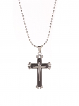 Black Unisex Titanium Steel Three Layer Cross Pendant with Bead Chain Necklace Jewelry, Multicolor
Black Unisex Titanium Steel Three Layer Cross Pendant with Bead Chain Necklace Jewelry, Multicolor