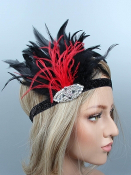 1920s Women Vintage Style Party Rhinestone Feather Headband Flapper Headpiece, Black
1920s Women Vintage Style Party Rhinestone Feather Headband Flapper Headpiece, Black