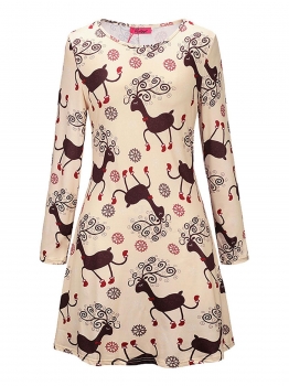 Apricot Christmas Reindeer Ugly Long Sleeve Slim Fit A-Line Party Dress, Multicolor
Apricot Christmas Reindeer Ugly Long Sleeve Slim Fit A-Line Party Dress, Multicolor