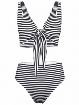 Black Sexy Two Pieces Striped Bikini Set Front Bow Swimwear Bathing Suit, Multicolor
Black Sexy Two Pieces Striped Bikini Set Front Bow Swimwear Bathing Suit, Multicolor
