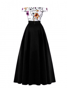 Black Women Elegant Vintage Style Off Shoulder Floral Evening Party Maxi Dress, Multicolor
Black Women Elegant Vintage Style Off Shoulder Floral Evening Party Maxi Dress, Multicolor
