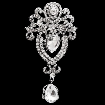 

Large Resin Rhinestone Pendant Bridal Brooch Pin Charming Party Wedding Decor