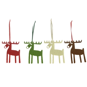

New 10pcs 4 Colors Cloth Elk Pattern Christmas Decoration Party Home Decor Hot, Random