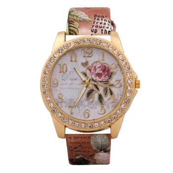

Brown New Women Fashion Synthetic Leather Band Analog Quartz Wrist Watch Bracelet Bangle, Multicolor