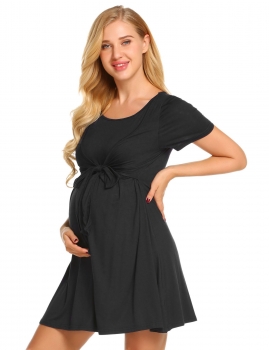 

Black Women Maternity Nursing Breastfeeding Nightgowns Pregnancy Ultra Soft Loungewear Tops, Multicolor