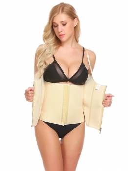 

Apricot Women Underbust Adjustable Straps Body Shaper Corset Waist Cincher Tank Top, Multicolor