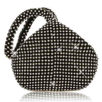 

1920s Style Rhinestone Heart Shape Party Clutch Bag, Multicolor