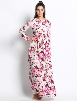 

Floral Printed Long Sleeve arty Cocktail Casual Dress, Multicolor