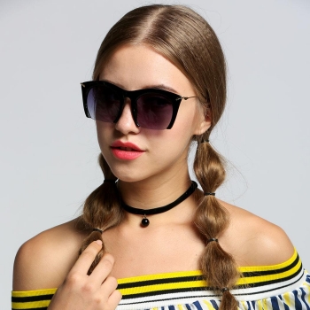 

Unisex Retro Large Half-frame Sunglasse, Multicolor