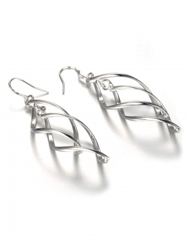 

Elegant Spiral Silver Plated Dangle Drop Party Earrings