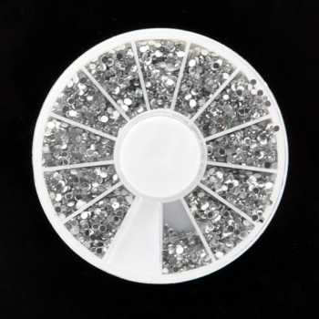 

2400 Nail Art 1.5mm Clear Round Rhinestone​s Glitter Tip Gems Wheel