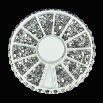 

3600Pcs Nail Art Decoration 2mm Clear Round Rhinestone​s Glitter Tip Wheel