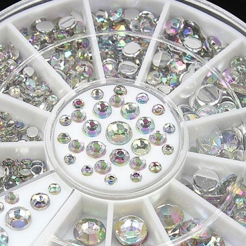 

300pcs Nail Art Tips Crystal Glitter Rhinestone Decoration Wheel