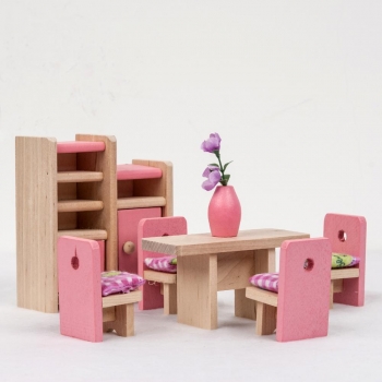 

Fashion Wooden Furniture Dolls House Miniature 6 Room Set Learn Toys For Kids Children