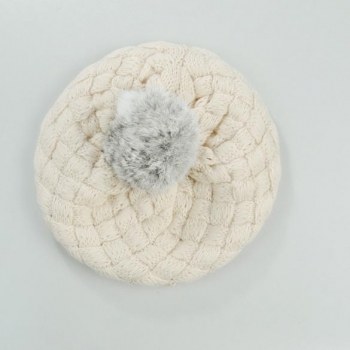 

Beige Knit Crochet Cute Winter Beanie Hat For Baby Kids, Multicolor