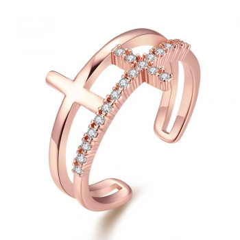 

R007-8 Wholesale High Quality Nickle Free Antiallergic New Fashion Jewelry K Gold Plated Ring