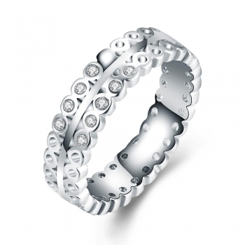 

Romantic Geometric Shape Silver Plated Bar Setting Ring, Multicolor