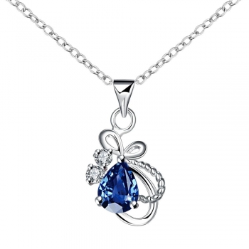 

Romantic Silver Plated Water Drop Shape Pendant Necklaces, Multicolor