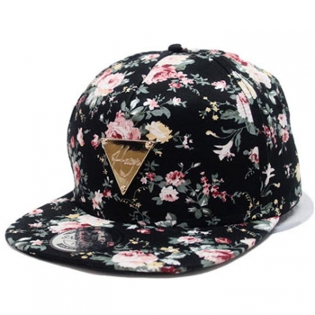 

Floral Flower Snapback Hip-Hop Flat Peaked Adjustable Baseball Cap, Multicolor