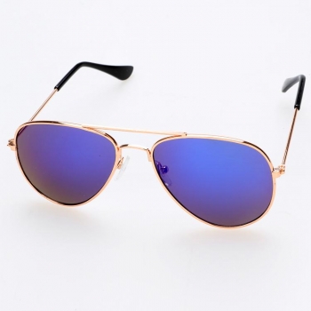 

Stylish Unisex Gold Frame Pilot Sunglasses for Children, Multicolor