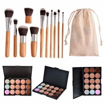 

15 Colors Contour Face Cream Concealer Palette and 11pcs Brushes Set