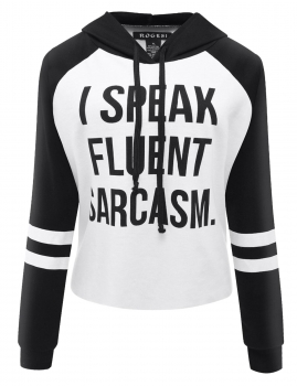 

Black Casual Long Sleeve Hooded Letter Print Short Hoodies, Multicolor