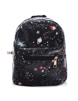 

Star Universe Space Print Small Bags School Backpack, Black