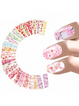 

24 Sheet Floral Print Nail Art Sticker Set