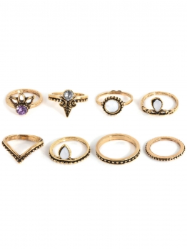 

8 Pcs Ethnic Boho Style Tone Knuckle Rings Assorted Sets, Multicolor