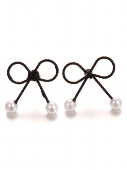 

Faux Pearls Butterfly Bow Knot Stud Earrings, Multicolor