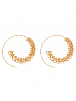 

Circles Round Spiral Brass Tribal Hoop Earrings, Multicolor