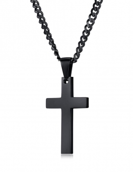 

Stainless Steel Cross Pendant Chain Necklace, Multicolor