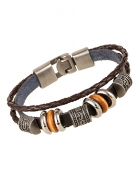 

Alloy Synthetic Leather Wrap Braided Wrist Bangle Bracelets, Multicolor