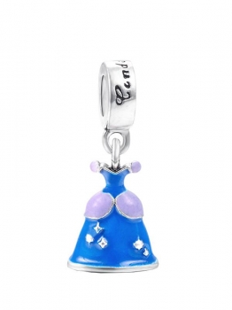 

New Sweetie Princess Dress Beads Silver Plated Big Hole Charm Pendant Jewelry, Multicolor