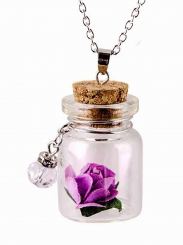 

Glass Bottles Shape Charm Chain Pendant Necklace, Multicolor