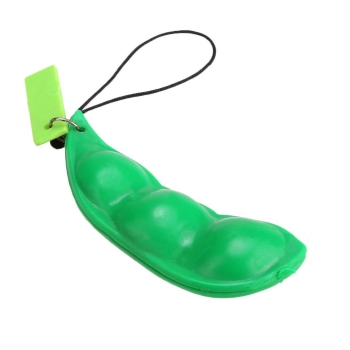 

EDAMAME Soybean Bean Pea Keychain Phone Bag Charm Stress Relieve Funny Toy