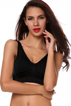 

Black Women's Running Yoga Stretch Workout Crop Top Seamless Sports Padded Plus Size Bra Sets Fitness & Exercise, Multicolor