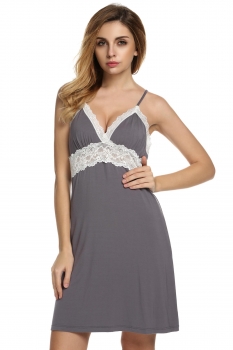 

Ekouaer Gray Women Sexy Spaghetti Strap Lace Patchwork Dresses Adult Products Lingerie Sets, Multicolor