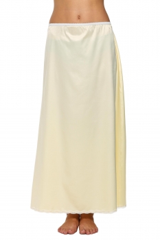 

Avidlove Beige Women Satin Solid Lace Trim Maxi Half Slip Underskirt Skirts, Multicolor