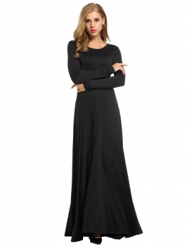 

Black Solid Pleated Swing Back V Maxi Dress, Multicolor