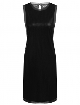 

Black O-Neck Sleeveless Metallic Glitter Loose Fit Party Dress, Multicolor