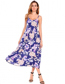 

Blue Prints A-Line Adjustable Spaghetti Straps Dress, Multicolor