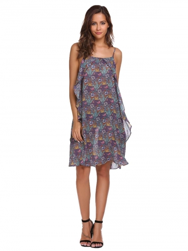 fialová dámské módní pagety popruh bez rukáv